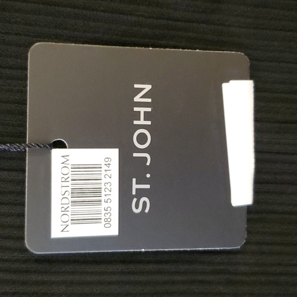 St John Belted Plisse Textured Jersey Tunic Top In Caviar Size S NWT'S - Picture 6 of 13